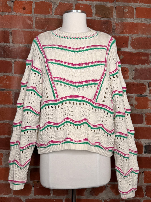 BA&SH Hicham Striped Cotton Sweater | SZ S