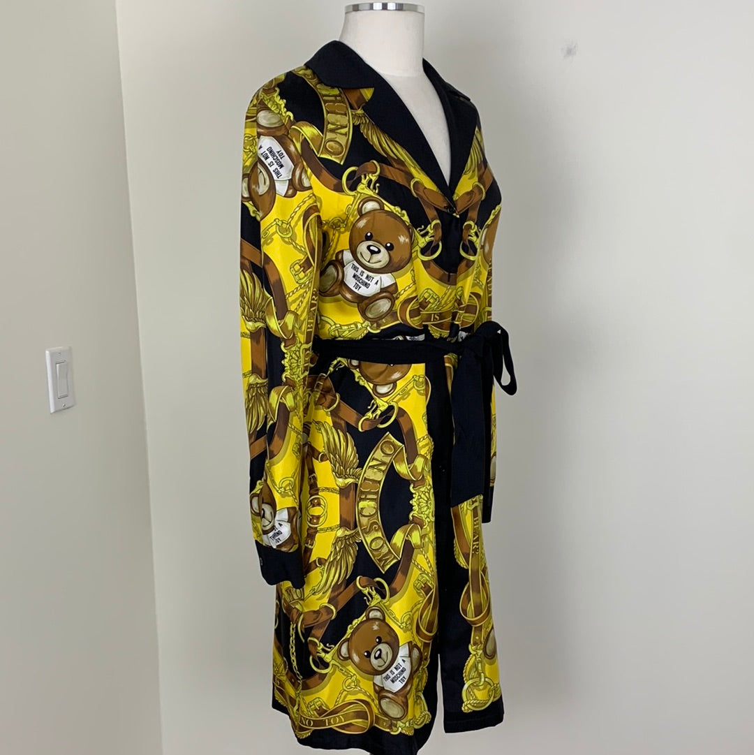 Moschino Teddy-Print Silk Dress | SZ 6