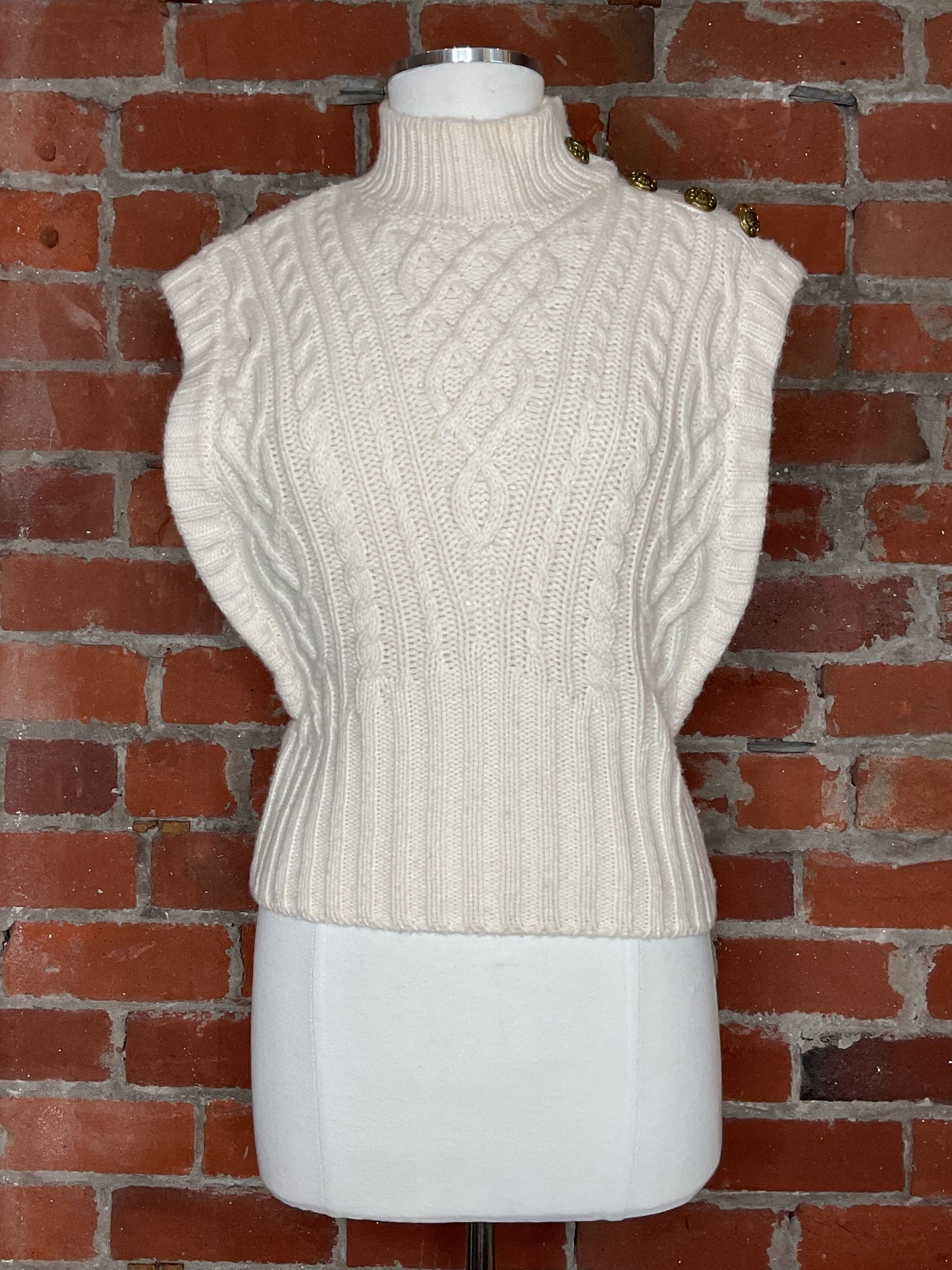 Veronica Beard Holton Cable-Knit Sweater Vest | SZ S