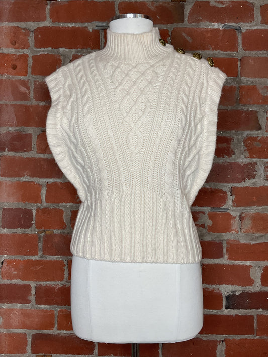 Veronica Beard Holton Cable-Knit Sweater Vest | SZ S