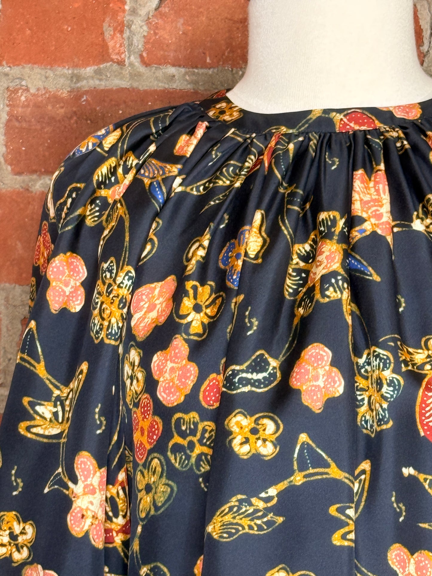 Ulla Johnson Navy & Silk Top | SZ 2