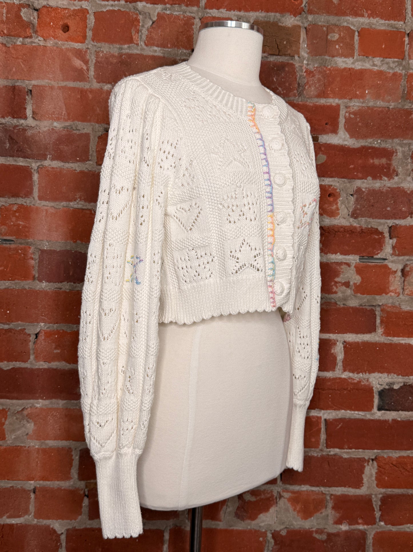 LoveShackFancy Lata Cropped Cardigan | SZ S