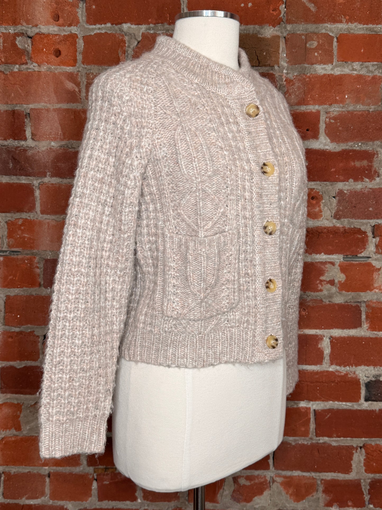 The Great Shrunken Cable Knit Cardigan | SZ 0