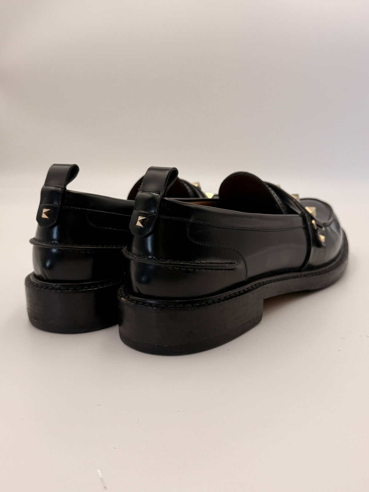 Valentino Black Rockstud Slip-on Loafers | SZ 40