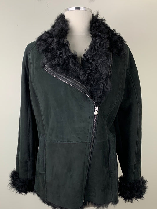 Christ Black Shearling Jacket | SZ 16 | NWT