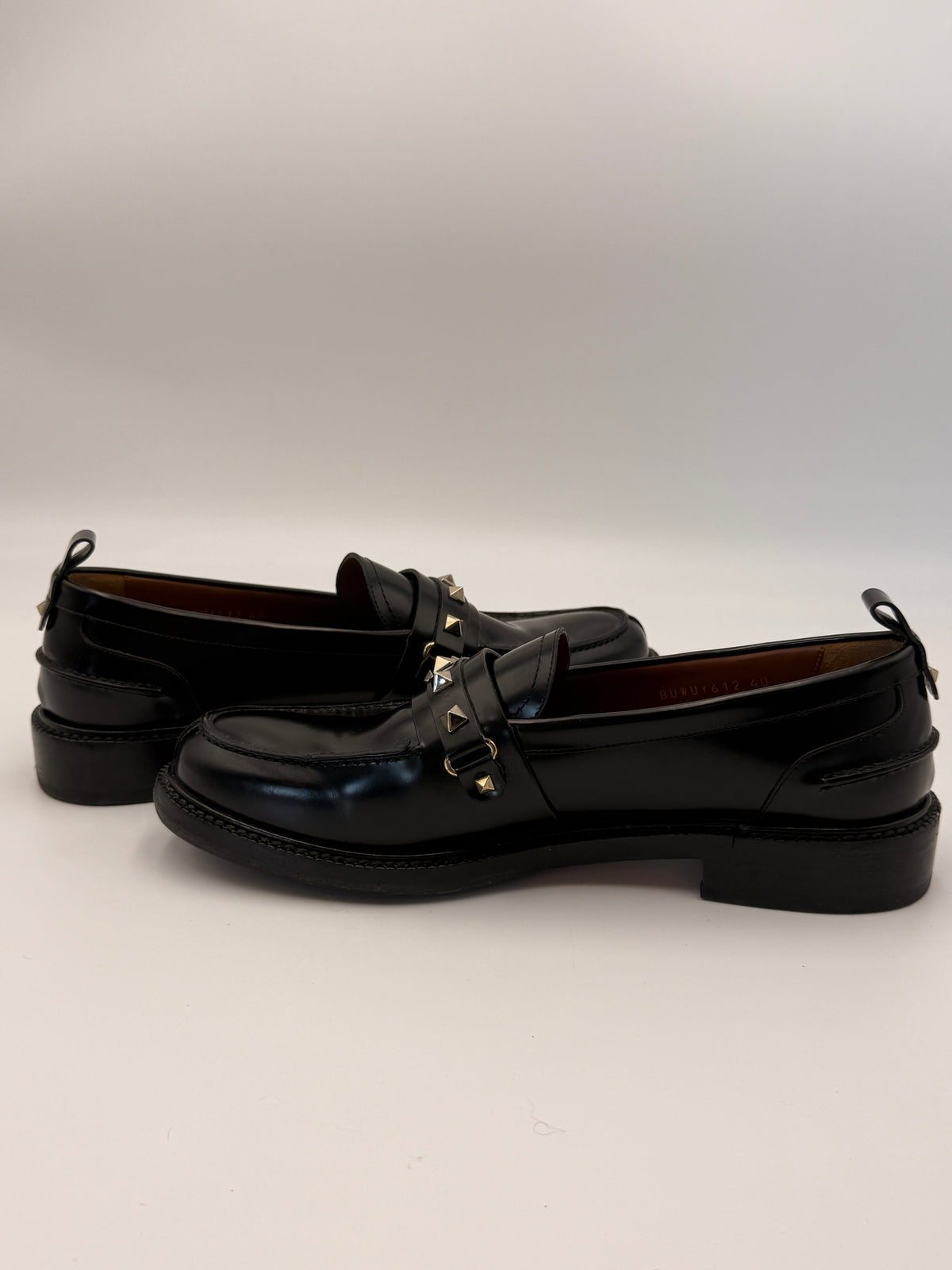 Valentino Black Rockstud Slip-on Loafers | SZ 40