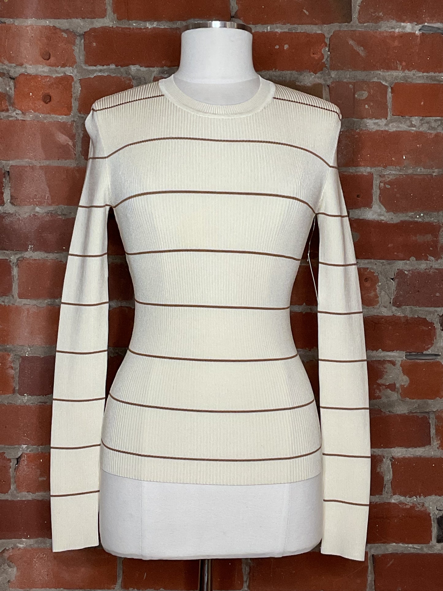 Frame Striped Rib Crew Top | SZ XS