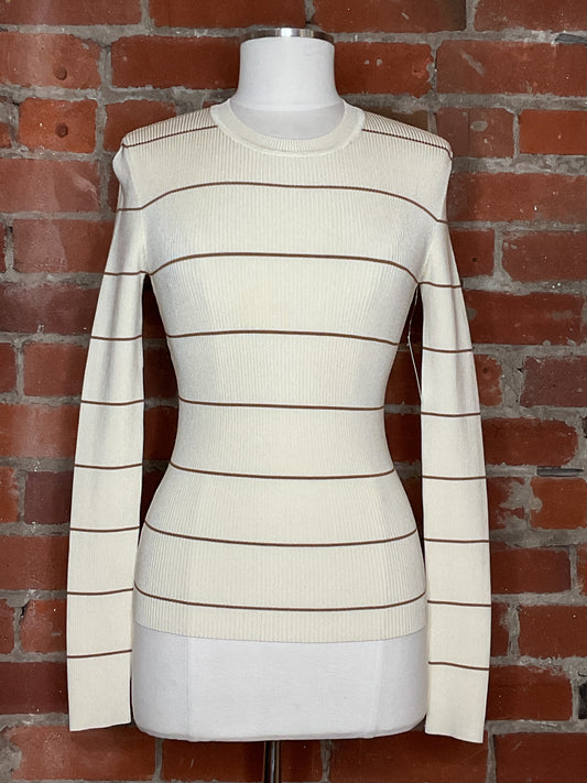 Frame Striped Rib Crew Top | SZ XS