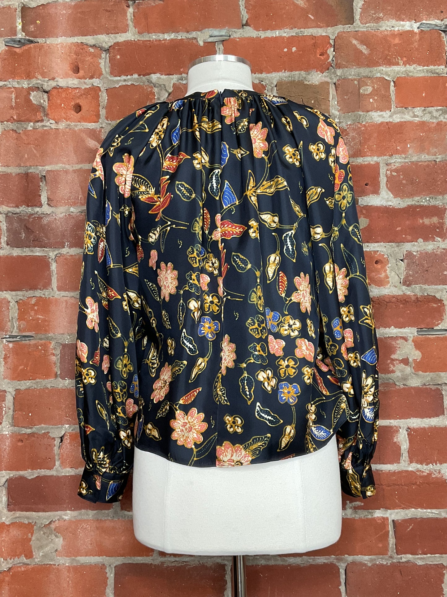 Ulla Johnson Navy & Silk Top | SZ 2