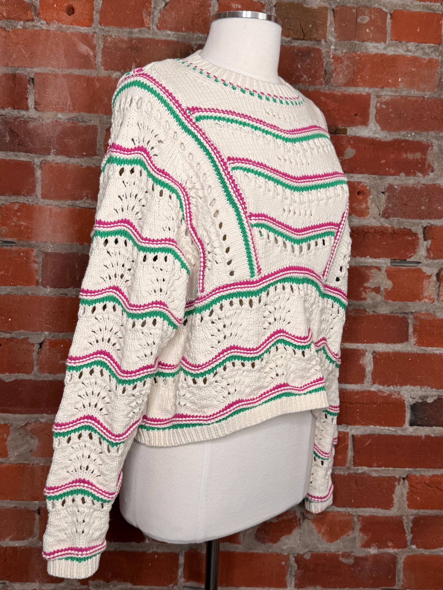 BA&SH Hicham Striped Cotton Sweater | SZ S