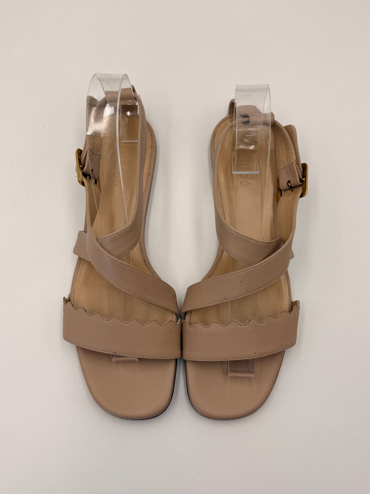 Chloe Scalloped Crisscross Sandals | SZ 38.5