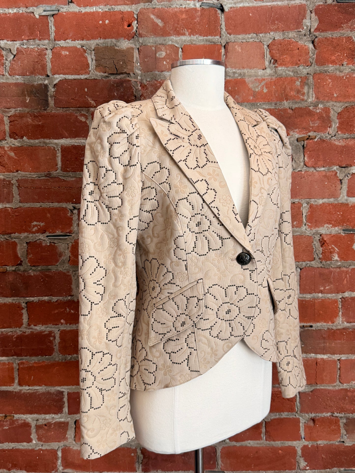 Smythe Pouf One Button Jacquard Blazer | SZ 12