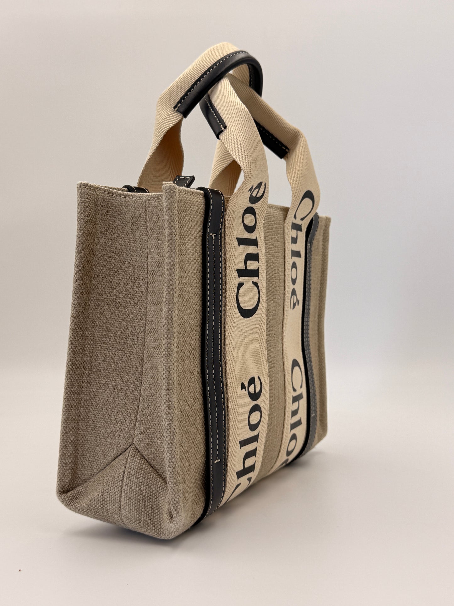 Chloé Small Woody Linen Tote