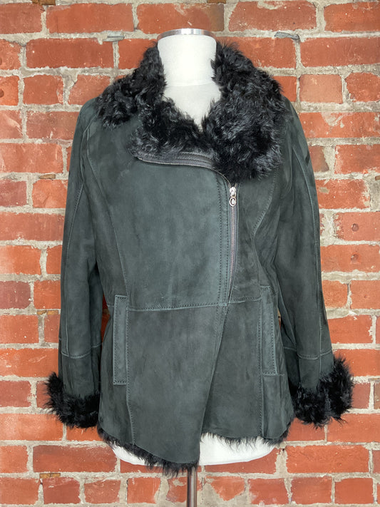 NWT Christ Lucy Leather Shearling Jacket | SZ 16