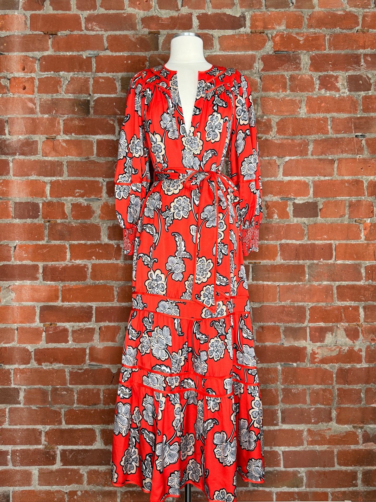 NWT Alice + Olivia By Stacey Bendet Lyla Floral Midi Dress | SZ S