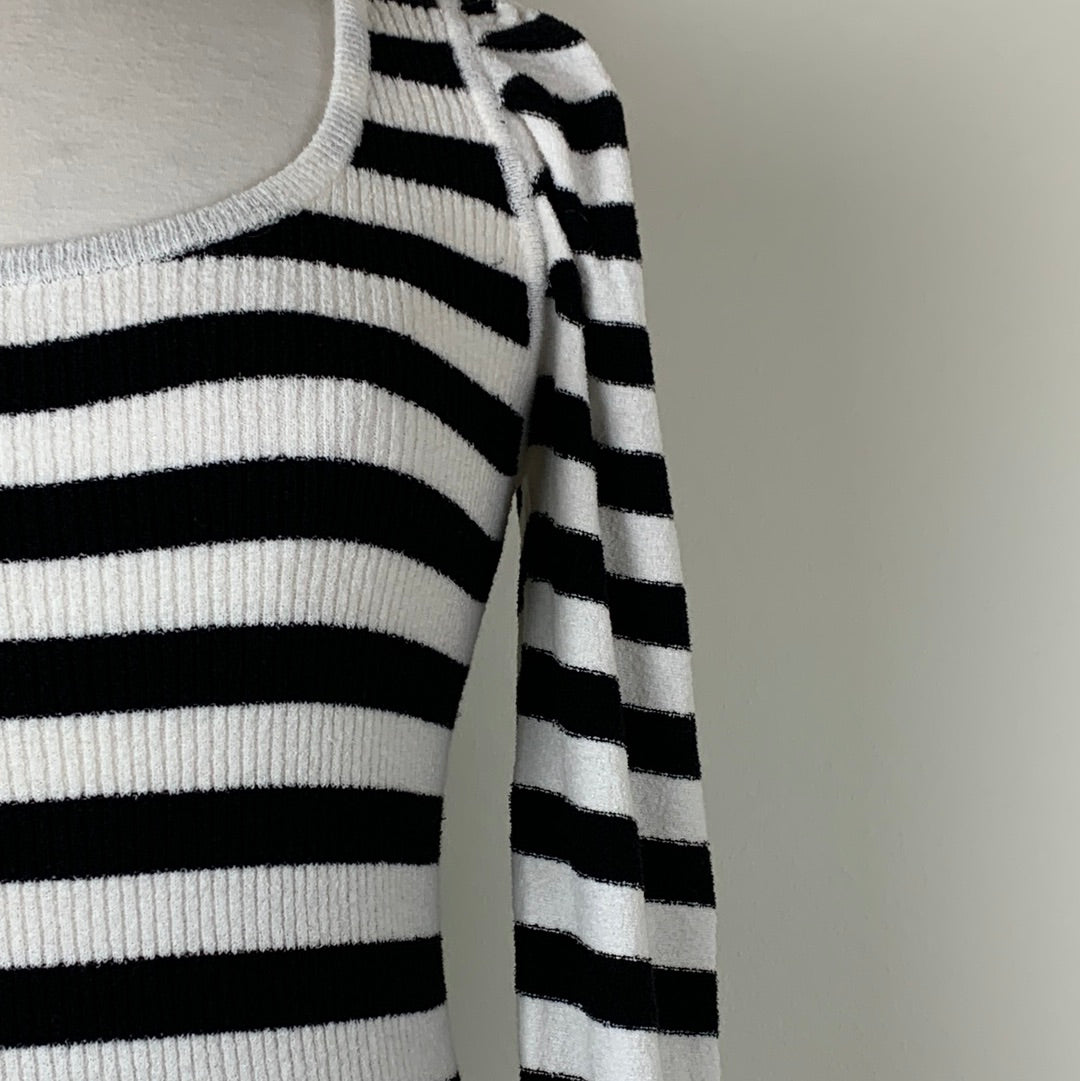 Smythe Striped Puff Sleeve Top | SZ L