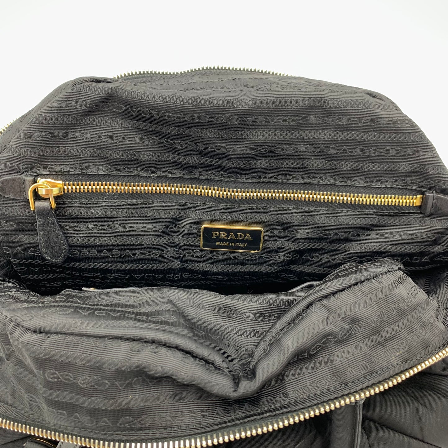 Prada Tessuto Nylon Chevron Quilted Dome Satchel  [ $824