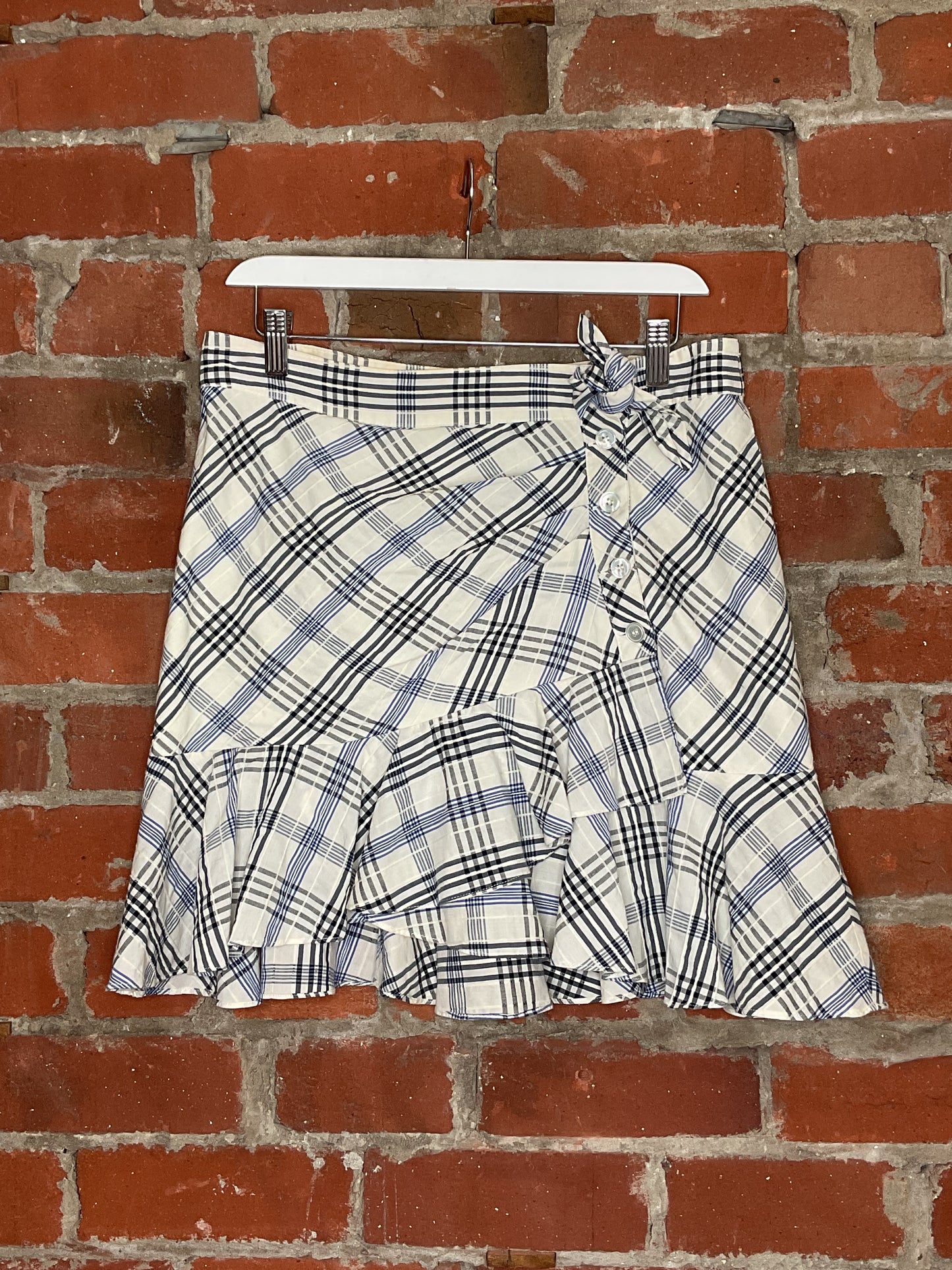 Veronica Beard Kaia Embroidered Check Mini Skirt | SZ 8