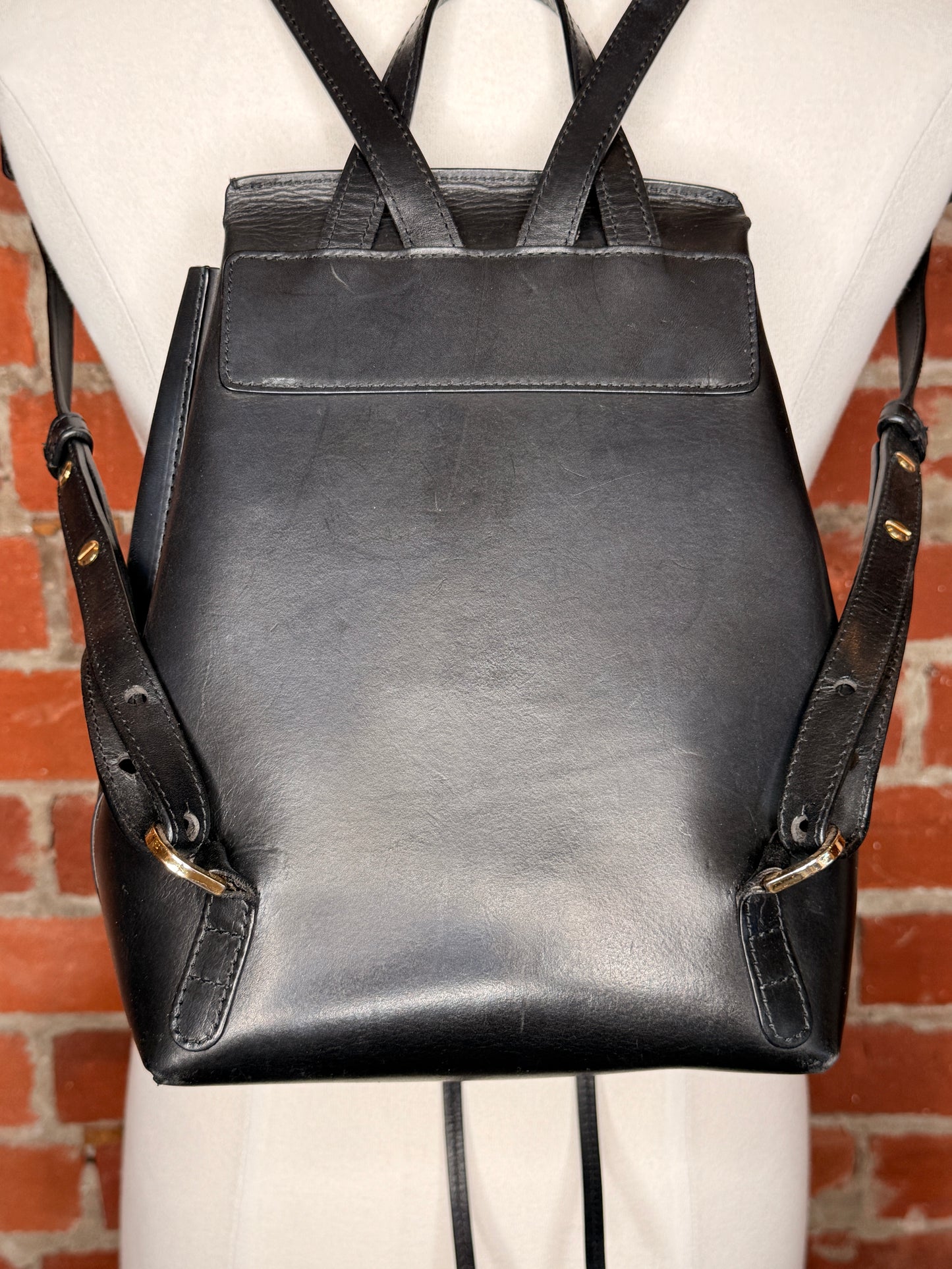 Mansur Gavriel Black Leather Backpack