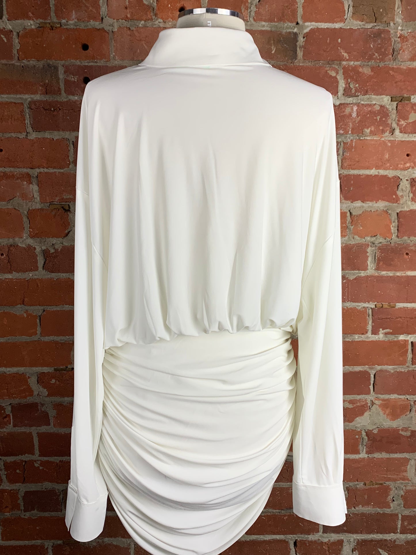 Norma Kamali Ruched Shirt Dress | SZ L