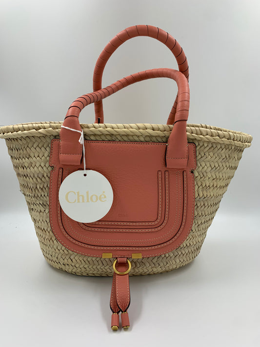 Chloe Marcie Basket Tote in Sunny Coral | NWT