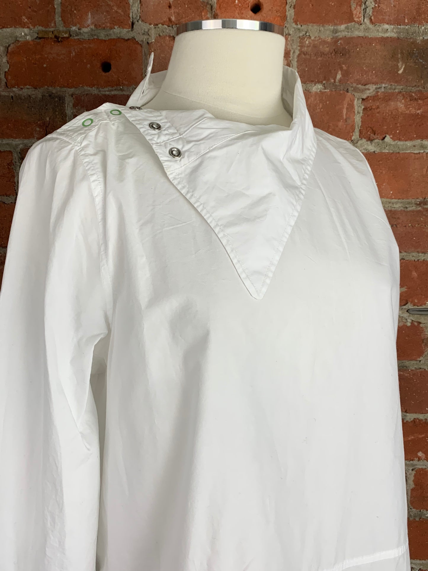 Ganni Asymmetrical Poplin collar Shirt | SZ 42 | NWT