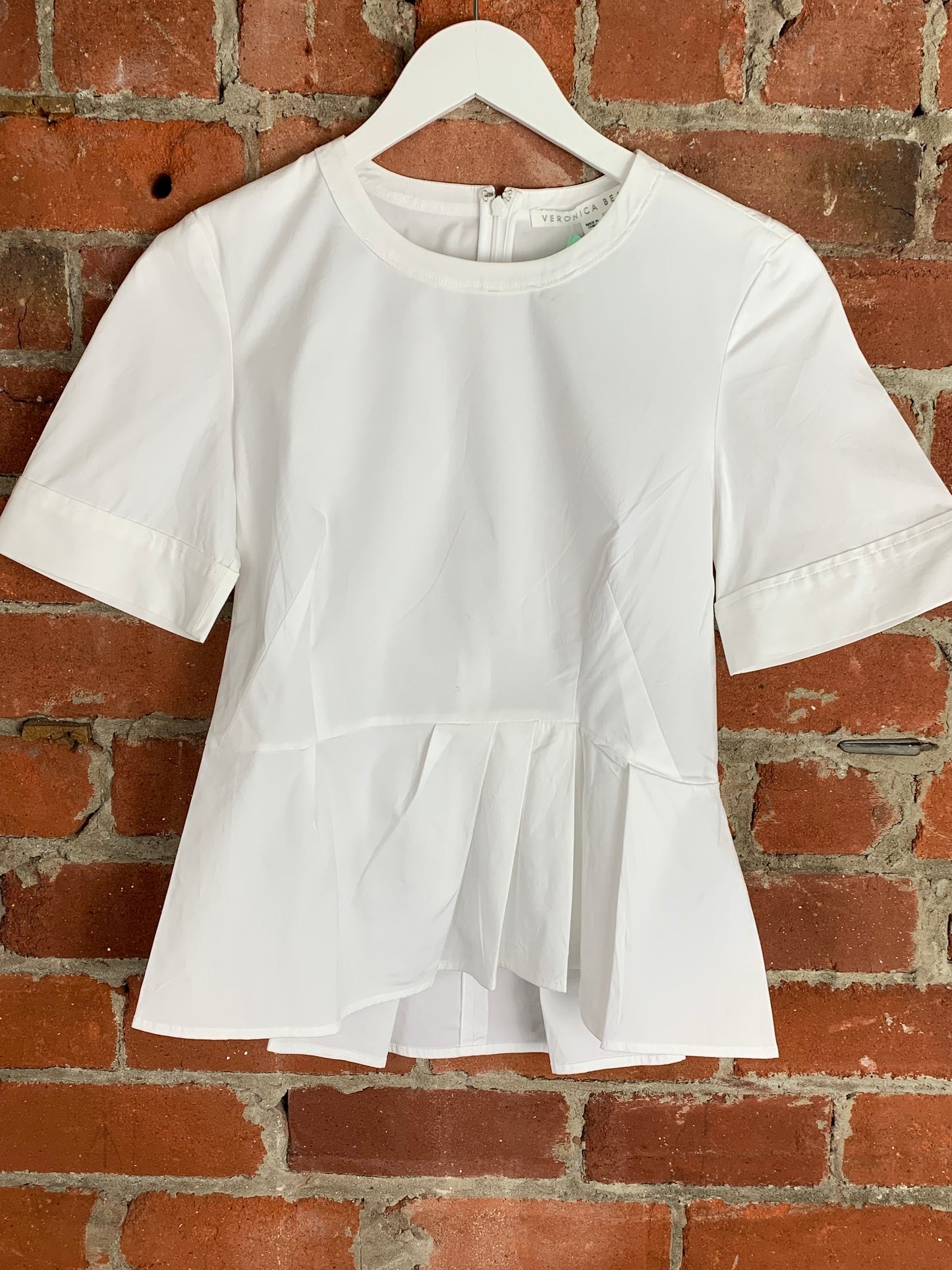 Veronica Beard Short Sleeve Peplum Shirt | SZ 6