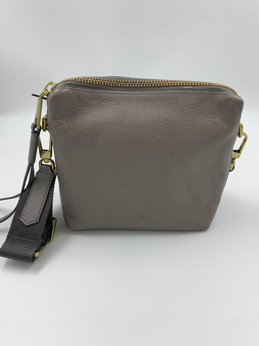 Fossil Grey Soft Leather Crossbody Bag