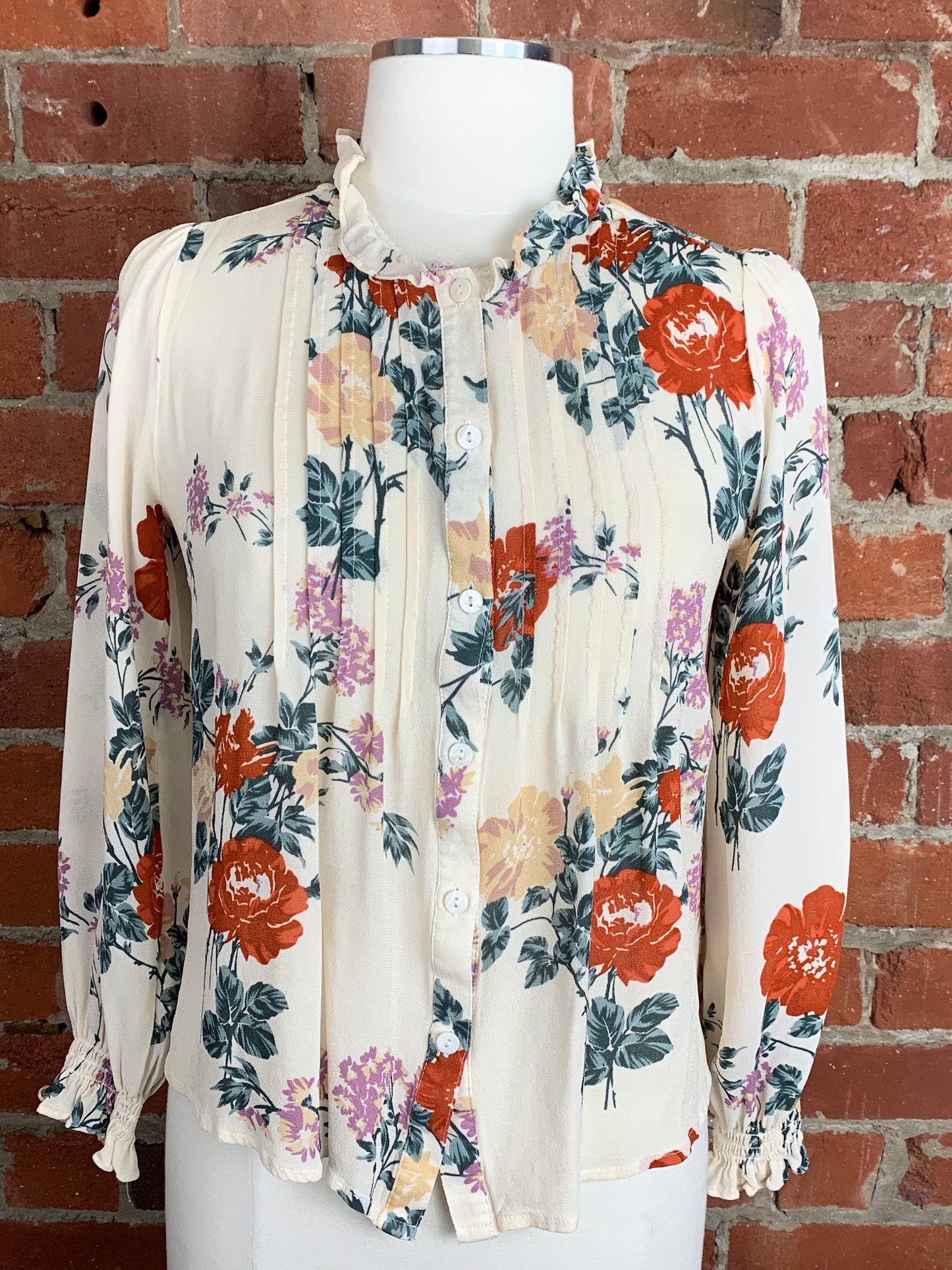 Kivari Floral Pleated Top | SZ S