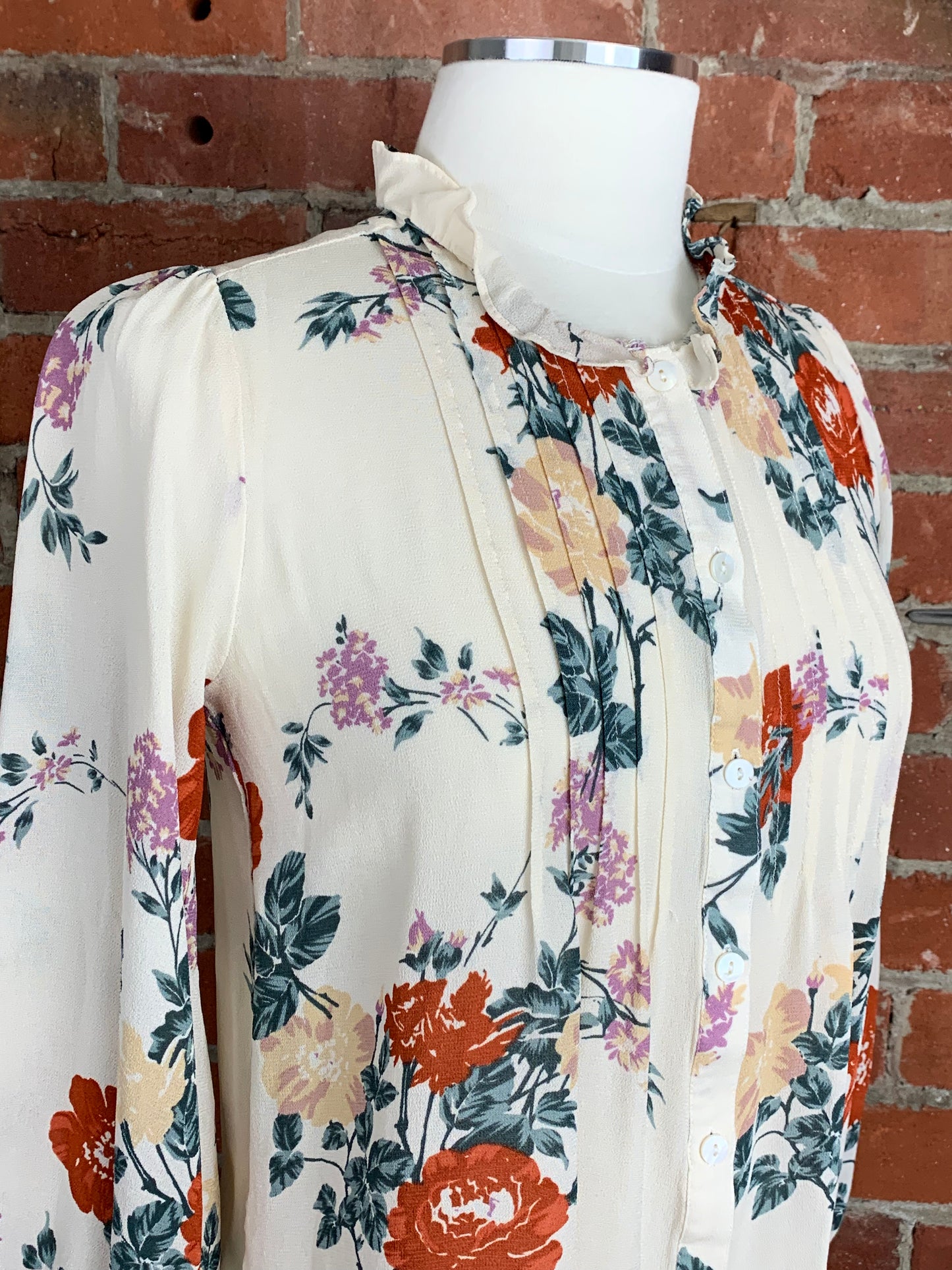 Kivari Floral Pleated Top | SZ S