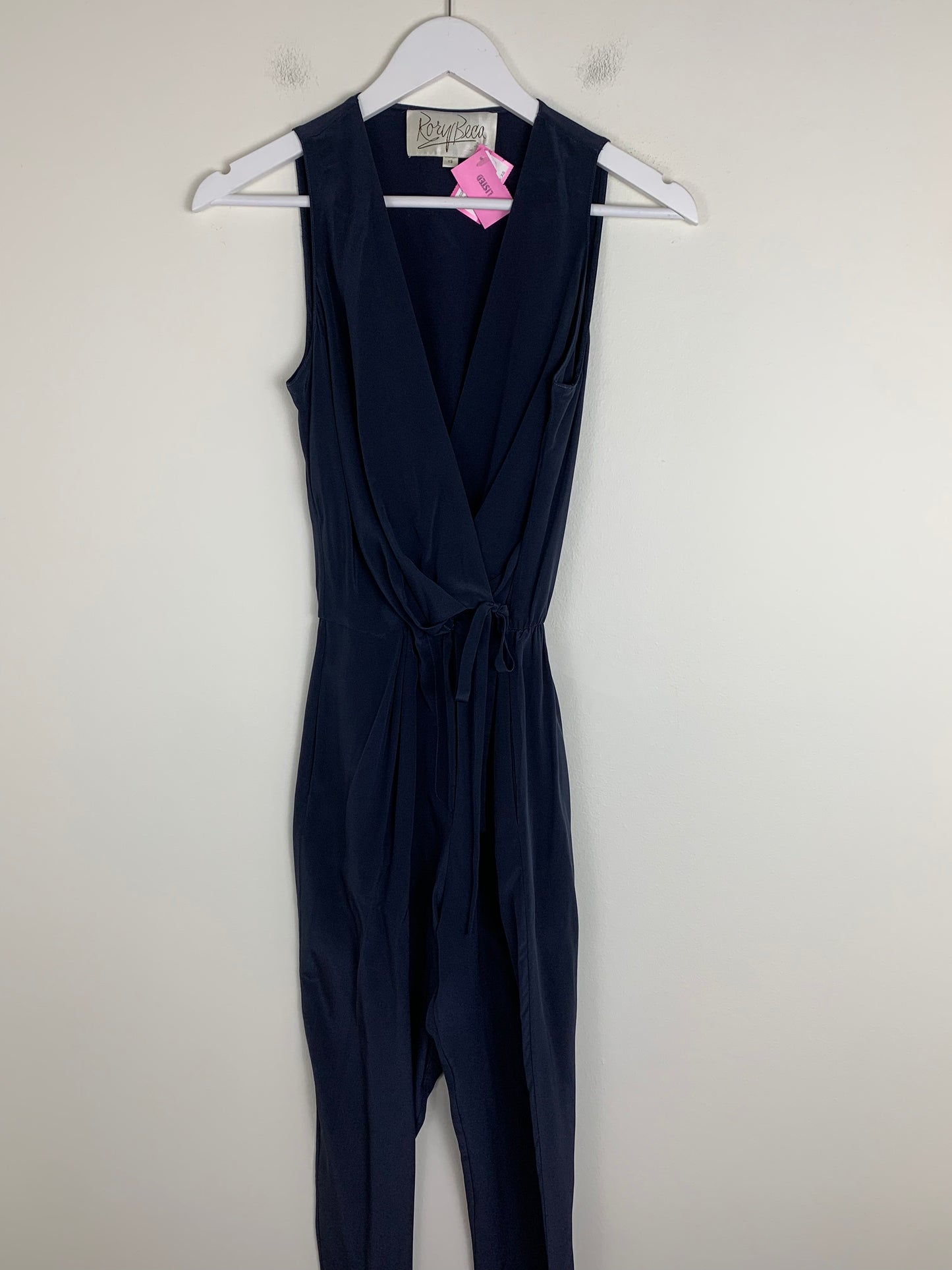 Rory Beca Navy Silk Jumpsuit | SZ XS