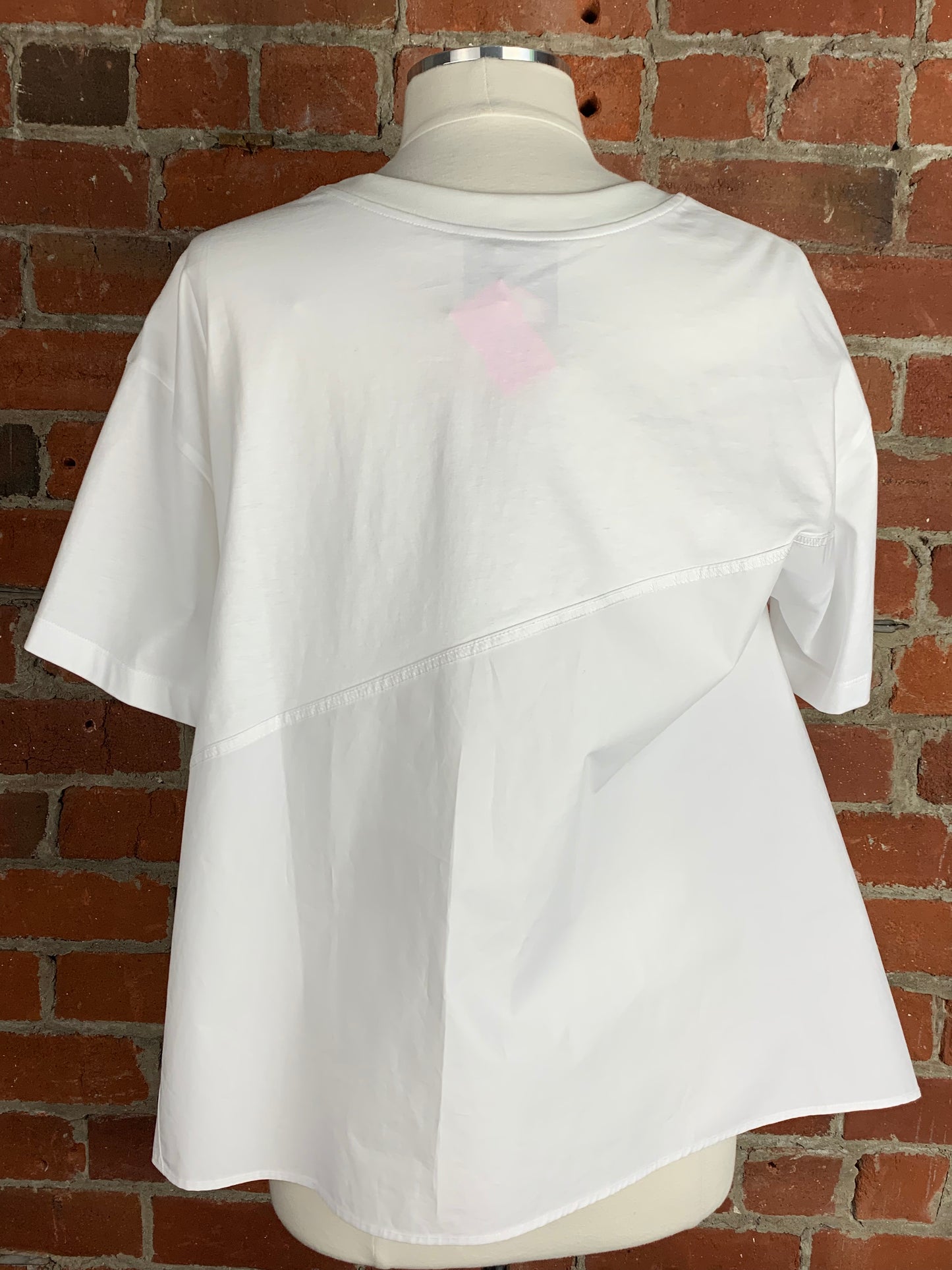 3.1 Phillip Lim Asymmetric Poplin-paneled T-shirt | SZ M | NWT