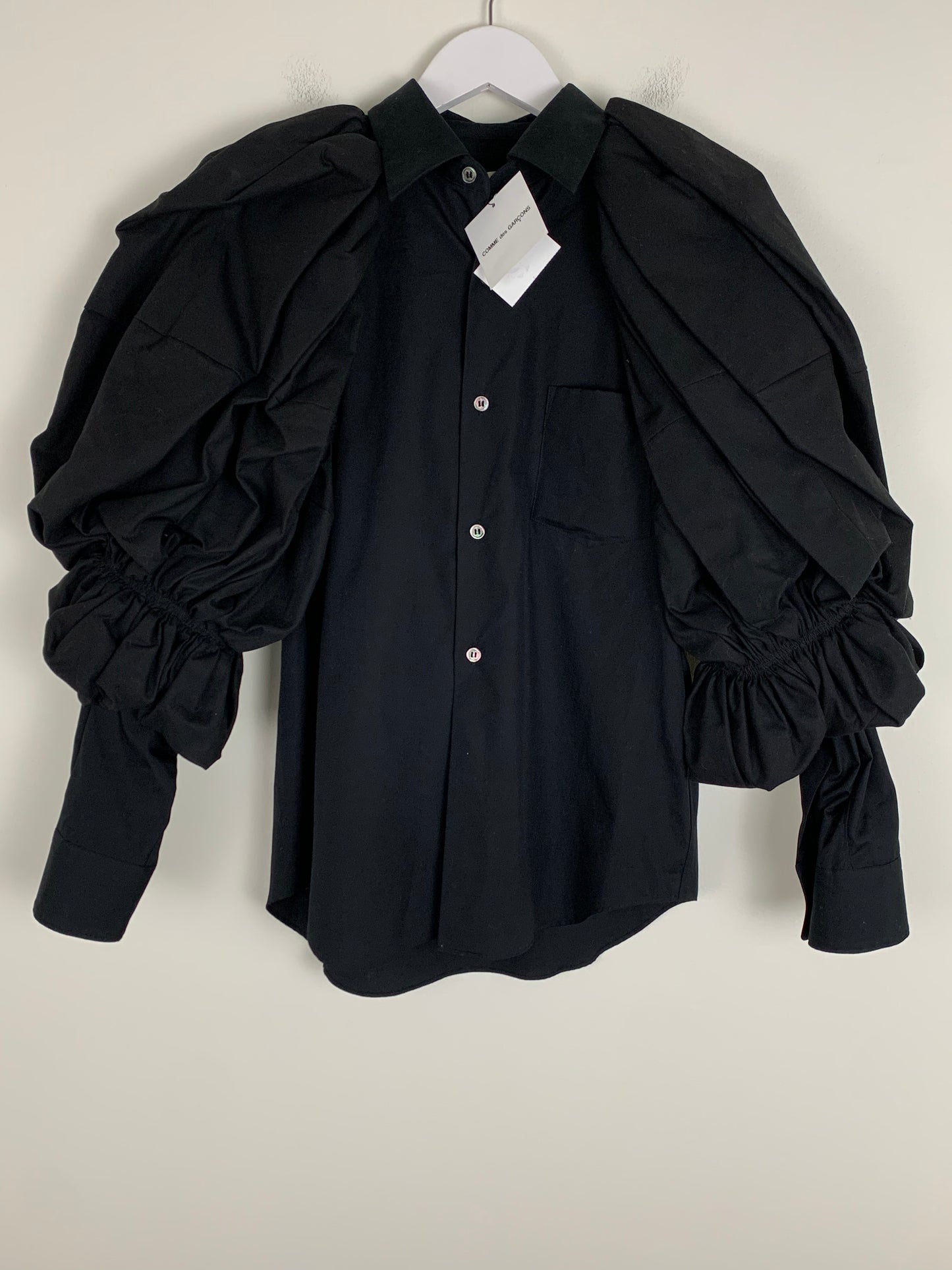 Comme des Garçons Puff Sleeve Button-Down Blouse | SZ XS | NWT