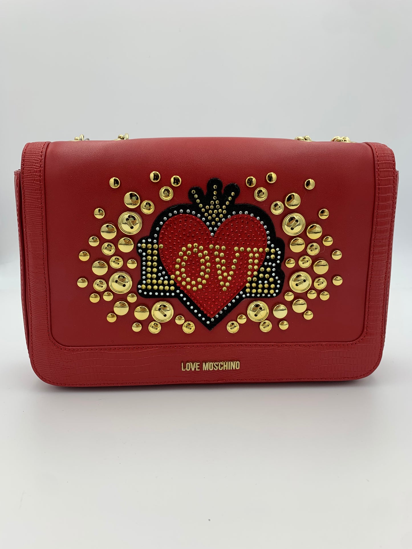 Love Moschino Red Heart Handbag | SZ M