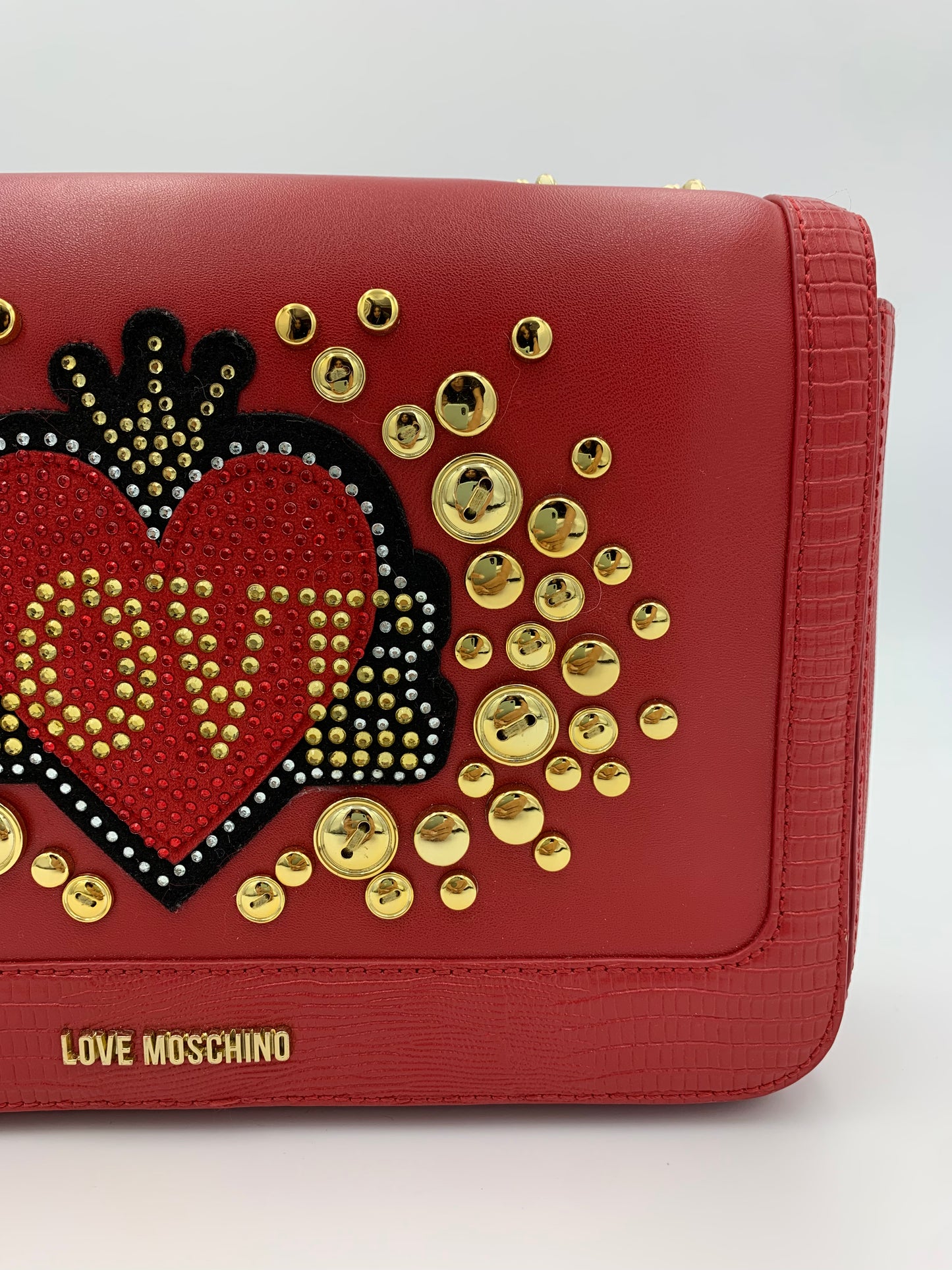 Love Moschino Red Heart Handbag | SZ M