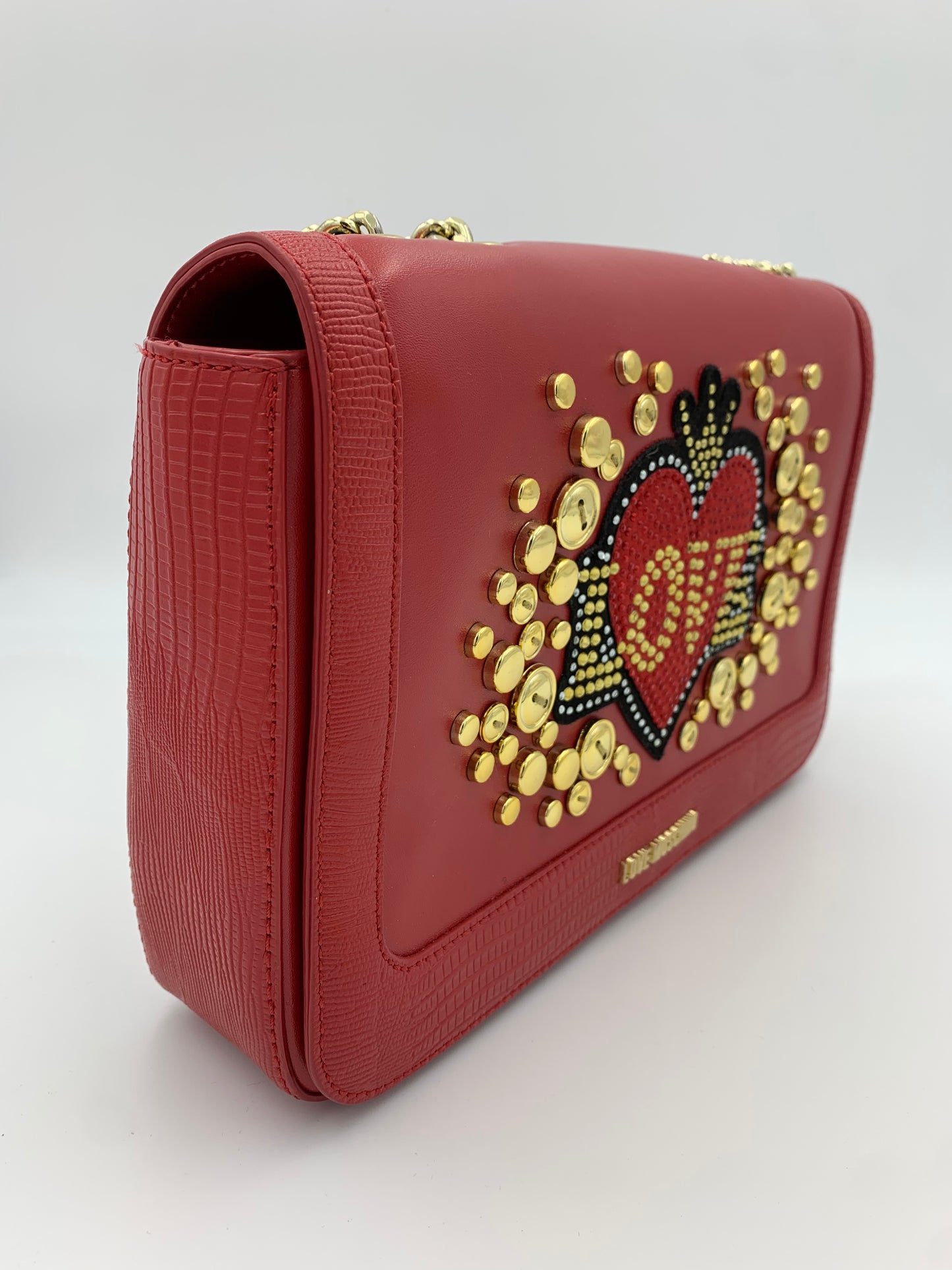 Love Moschino Red Heart Handbag | SZ M