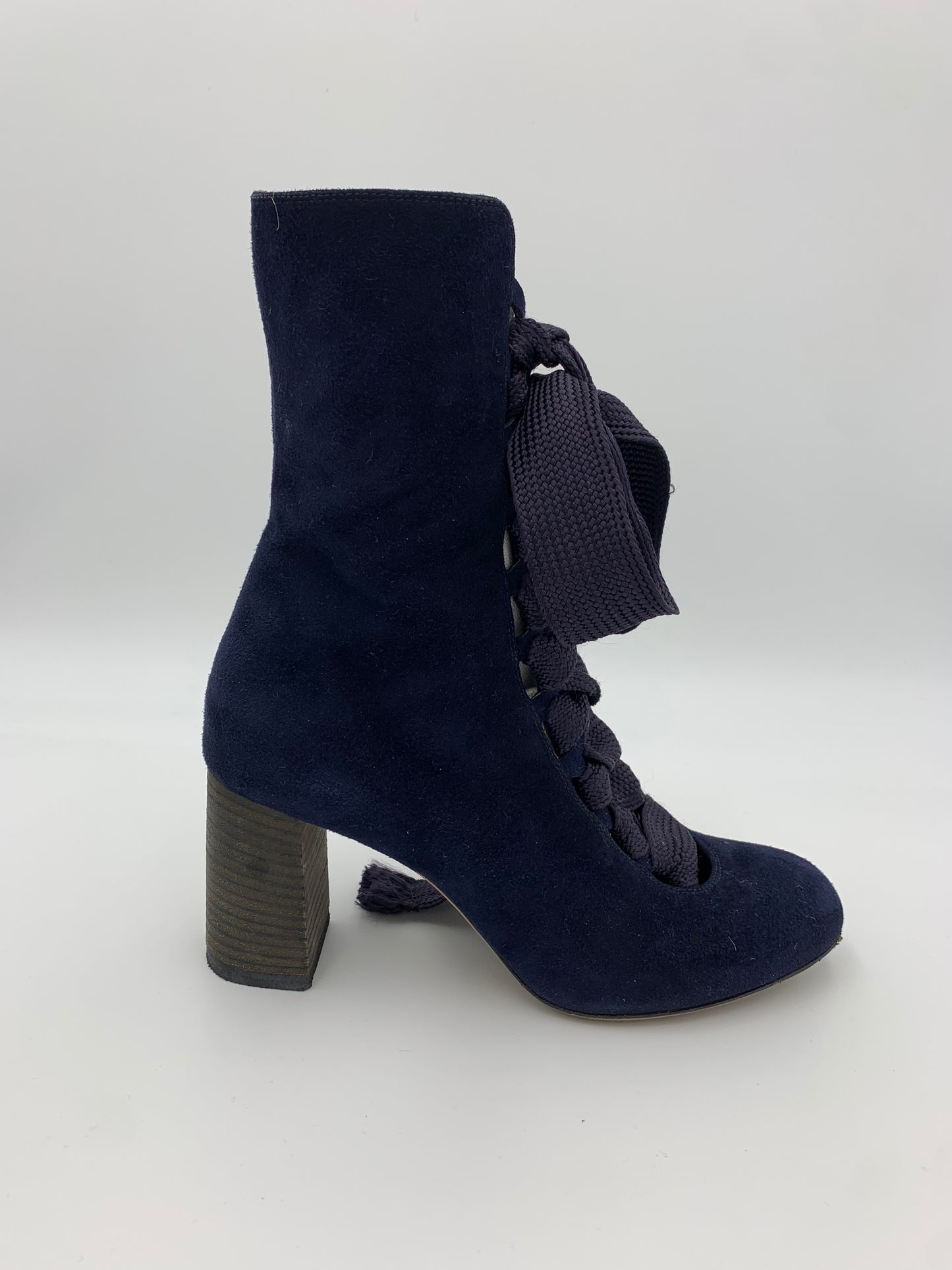 Chloe Harper Velvet Lace-Up Boot | SZ 36.5