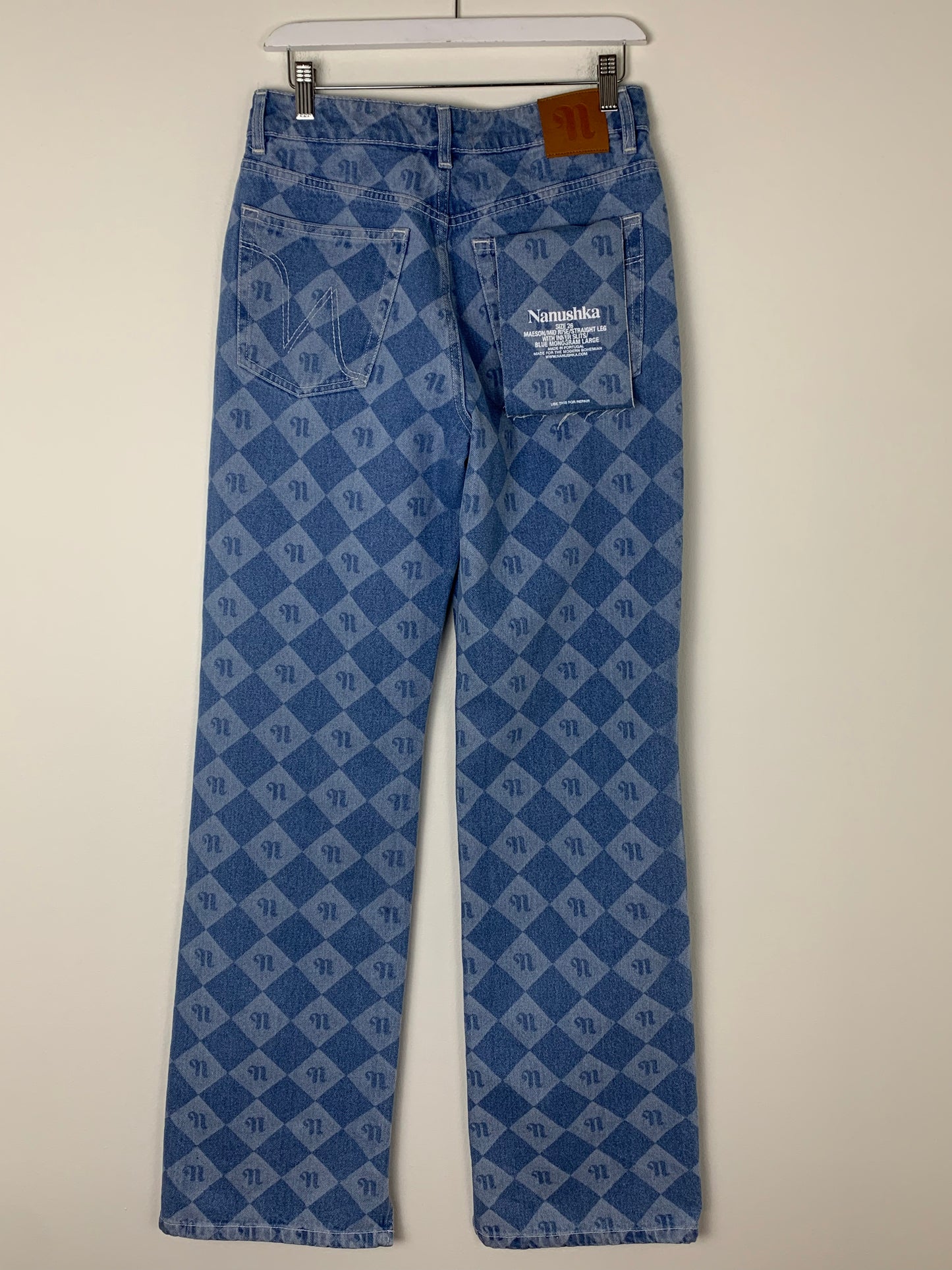 Nanushka Maeson Monogram Jeans | SZ 26 | NWT