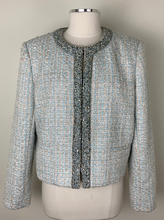 Alice + Olivia Kidman Embellished Tweed Jacket | SZ L | NWT