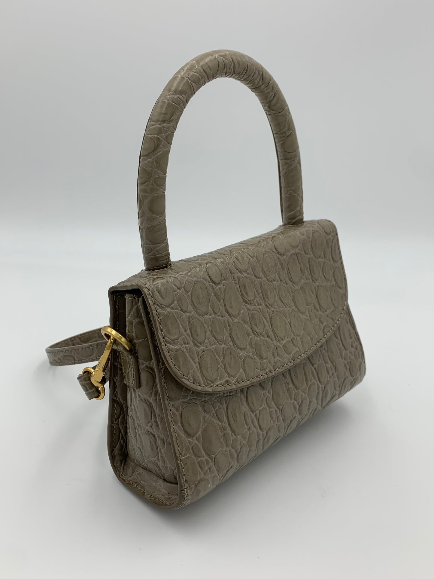 By Far Croc-Embossed Mini Bag