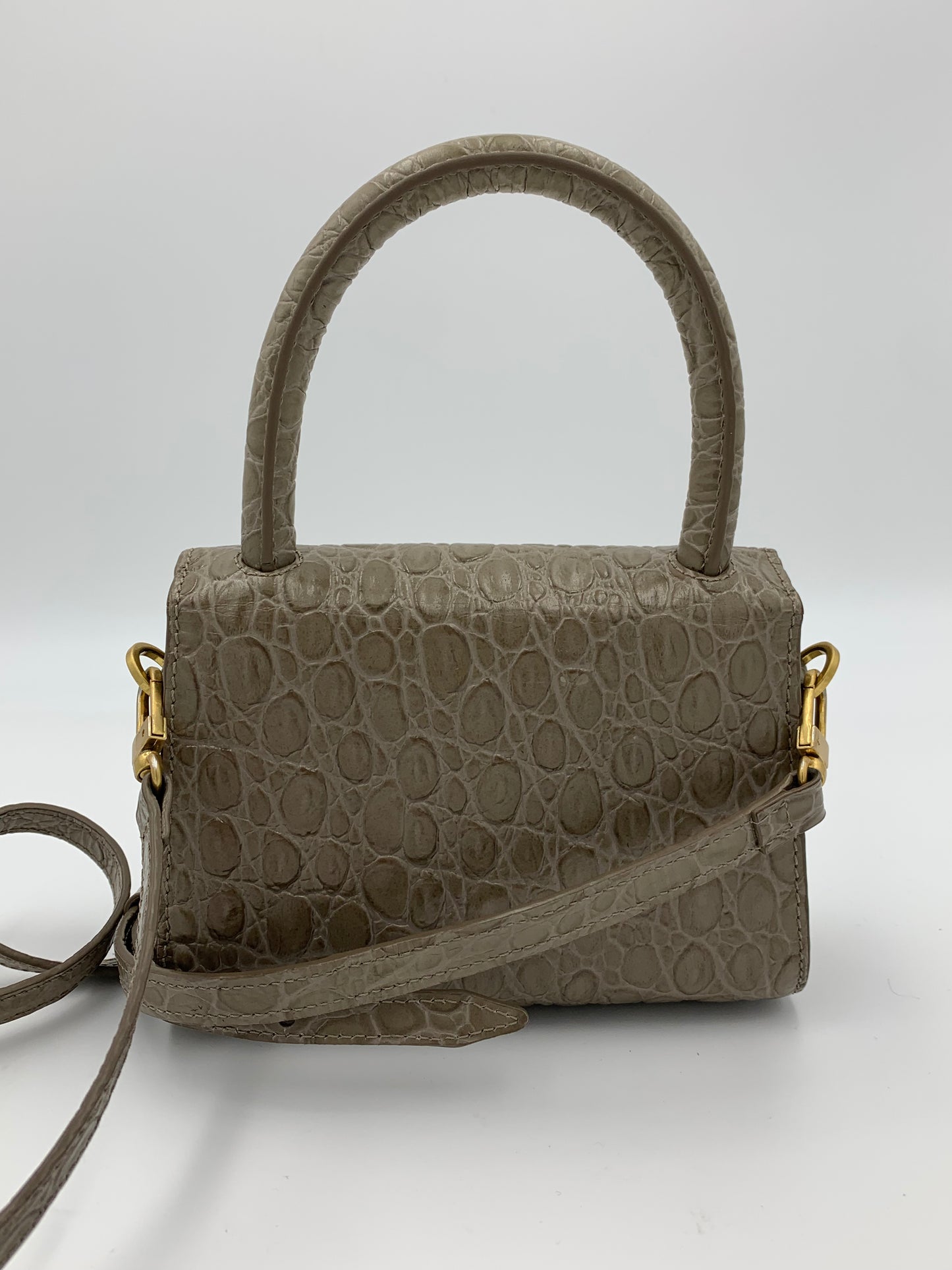 By Far Croc-Embossed Mini Bag