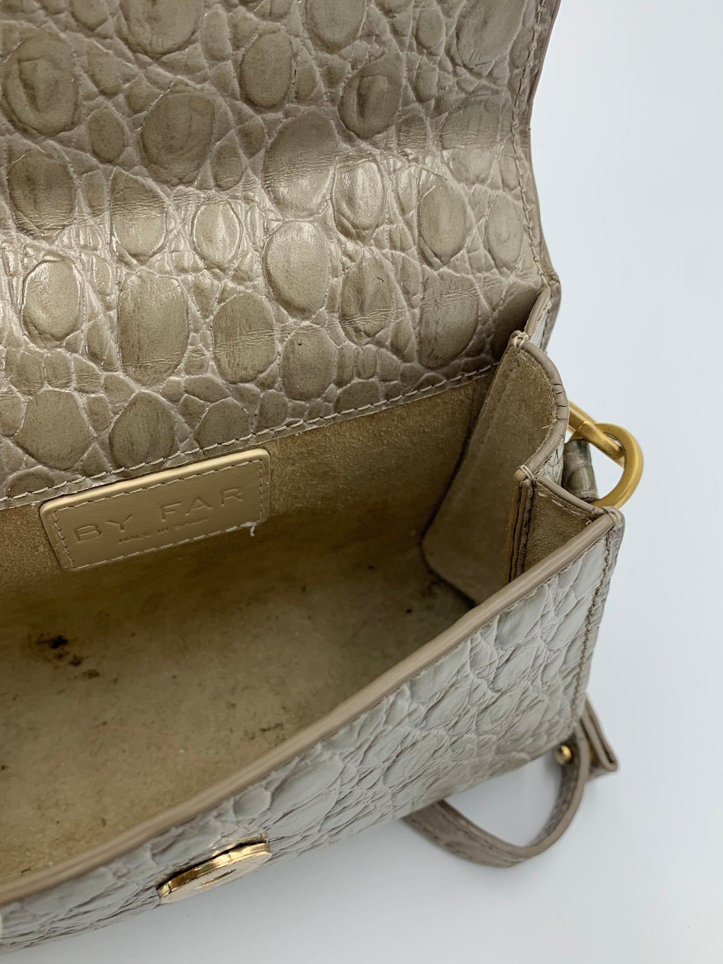 By Far Croc-Embossed Mini Bag