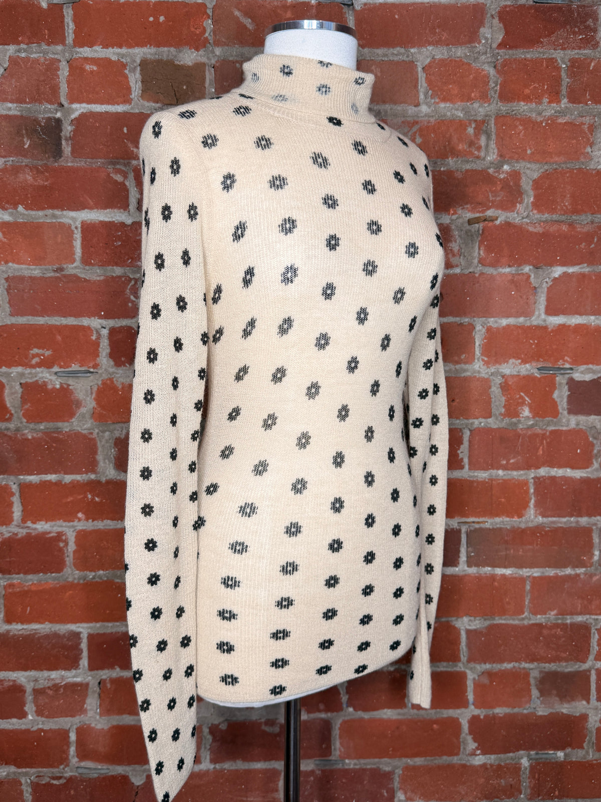 By Marlene Birger Fioria Floral Wool Mohair Turtleneck | SZ S