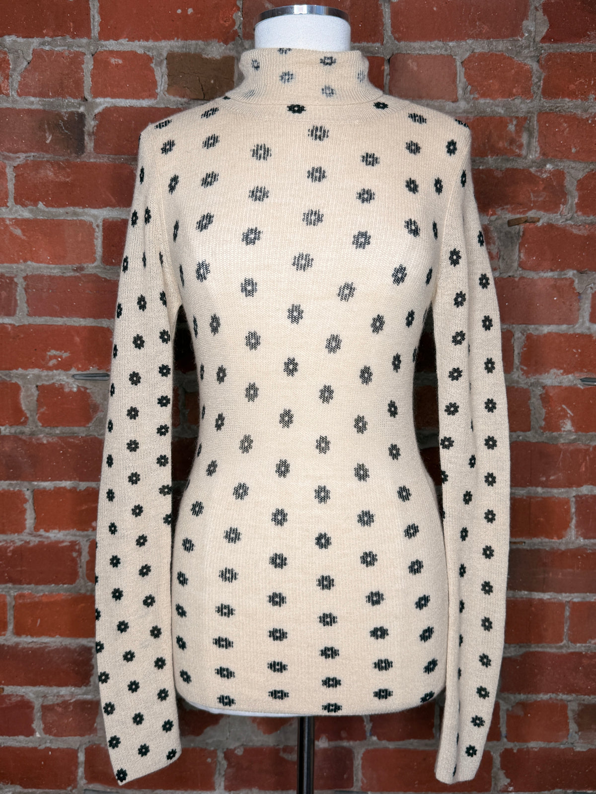By Marlene Birger Fioria Floral Wool Mohair Turtleneck | SZ S