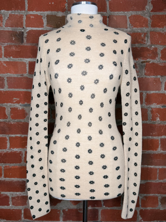 By Marlene Birger Fioria Floral Wool Mohair Turtleneck | SZ S