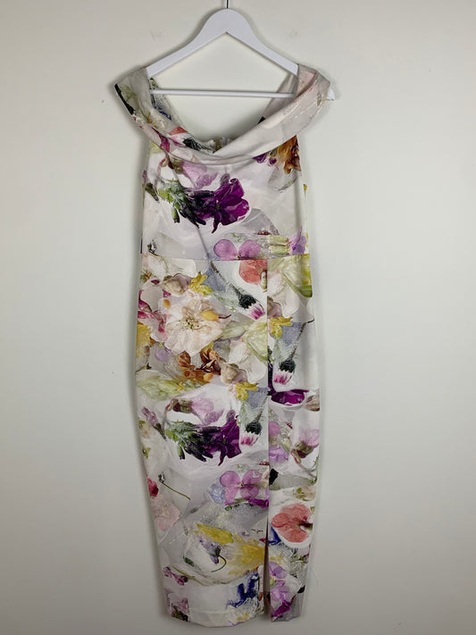 Ted Baker Merreen Scuba Floral Midi Dress | SZ 3 | NWT