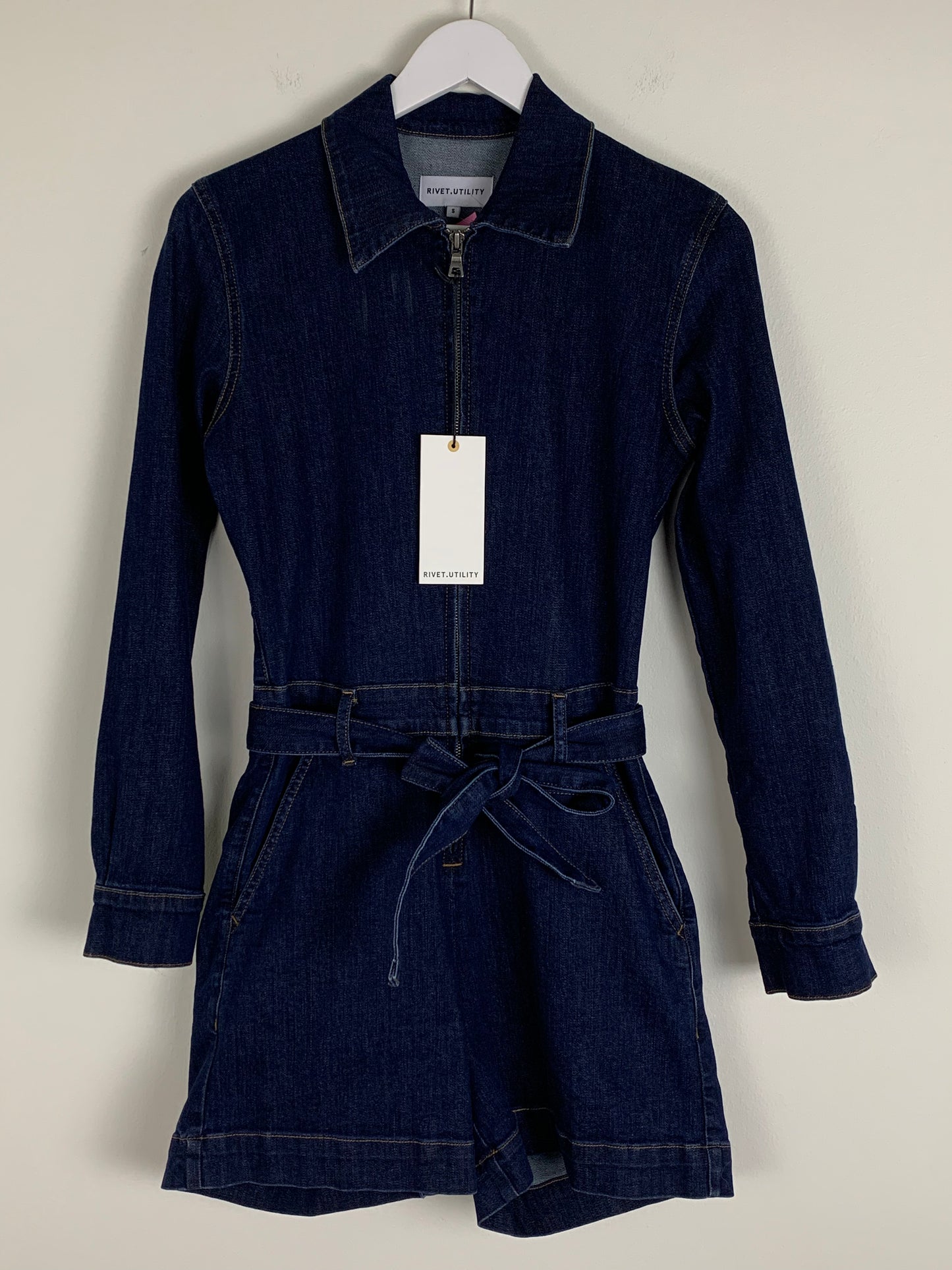 Rivet Utility Trendsetter Denim Playsuit | SZ S | NWT