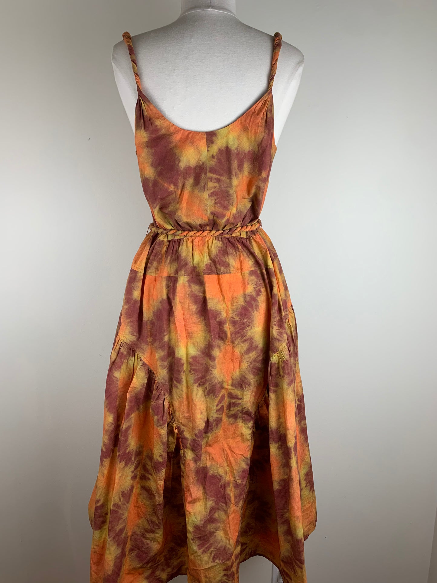 Ulla Johnson Orange Twist Tie Midi Dress | SZ 10