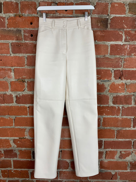 Wilfred Cream Vegan Leather Pants | SZ 0
