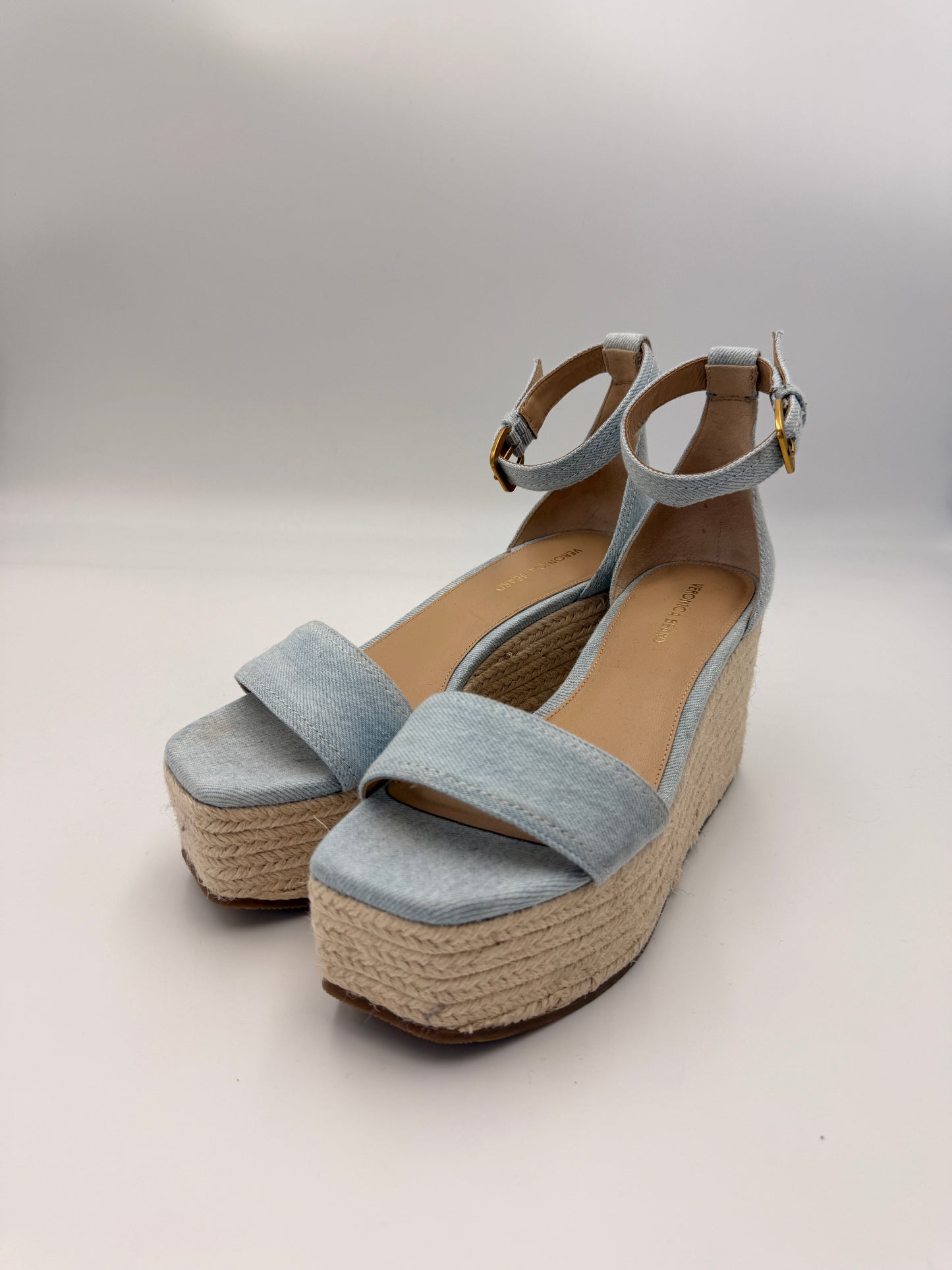 Veronica Beard Gianna Raffia Wedge Sandal | SZ 7